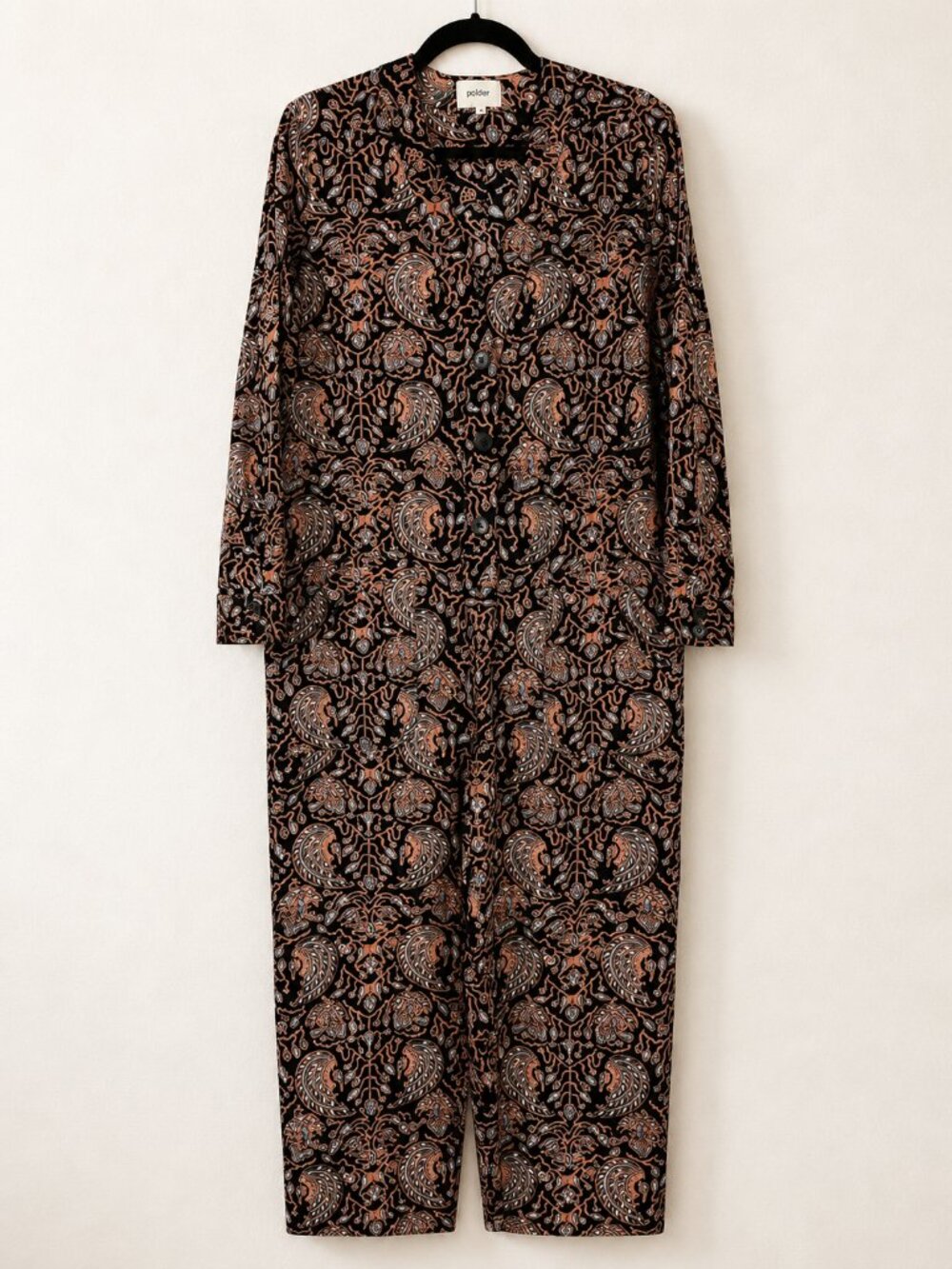 POLDER Multicolor Paisley-Print Long Sleeve Relaxed Fit Jumpsuit Size 40